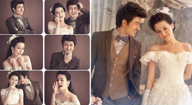 Nhiệt Ba từng làm mẫu ảnh áo cưới khi học đại học. - Ảnh: Weibo.